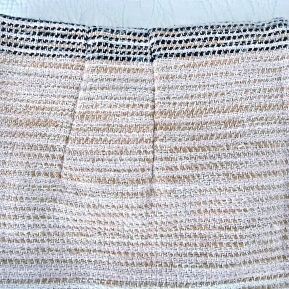 Ann Taylor Loft Women's Tweed Mini Skirt Size 14 Pink Peach Zipper Pockets - Picture 13 of 15
